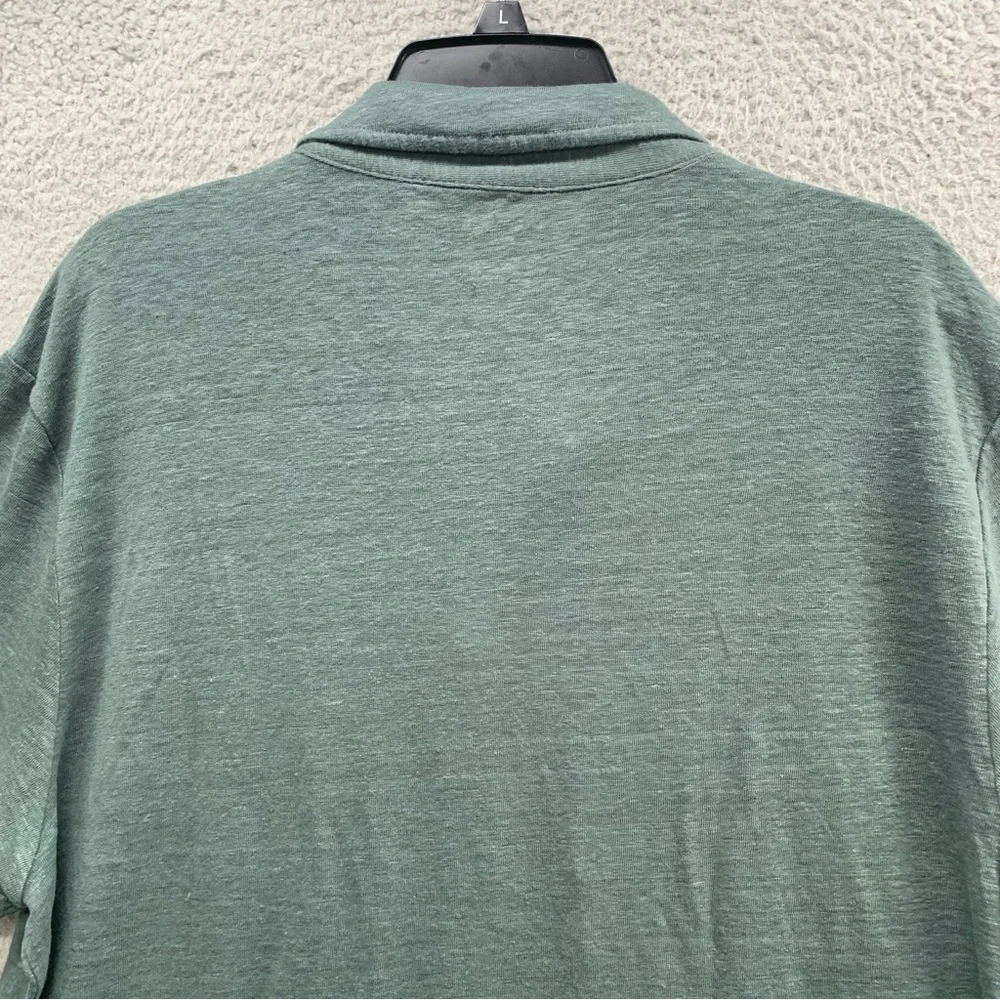 Bonobos Linen Polo Shirt Sage Green Solid Pullover V-Neck Collared Men’s Size XL - Picture 9 of 9